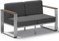 ComfCove Outdoor Aluminum Loveseat, Modern Patio Patio Furniture with Wide Seat and Thick Cushions, All-Weather Oversized Couch for Deck, Porch