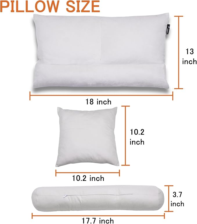 Leg Elevation Pillows, Foot Pillows, reLumbar Pillow, Suede Fabric Stain Resistant Machine Washable (Apricot)