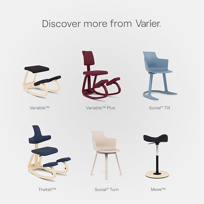 Varier Variable Plus Ergonomic Kneeling Chair with Backrest Monochrome Plum| Active Sitting Posture Support Home Office Desk Chair | 10 Year Guarantee