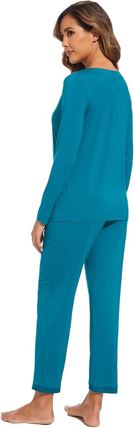 GYS Viscose from Bamboo Women's Pajama Sets Super Soft Long Sleeve Sleepwear Comfy Winter Pjs Sets S-4X
