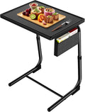 HUANUO TV Tray, Adjustable TV Dinner Tray, 20.5 x 15.4 inch Folding Tray Table with Storage Pocket, 6 Height Settings, 3 Angle Adjustments, Comfortable Tray Tables for Bed & Sofa, HNTT04B | Storage Pocket, 6 Height Settings, 3 Angle Adjustments, Bed & ...
