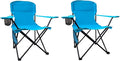 SAILARY Folding Camping Chair with Cup Holder and Cooler Bag, 225lbs Capacity, Upgraded Portable Foldable Chair with Heavy Duty Steel Frame for Outdoor, Beach, Fishing, Backpacking, Sky Blue 2PCS