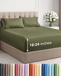 Extra Deep Pocket Full Sheets - 4 Piece Breathable & Cooling Bed Sheets - Hotel Luxury Bed Sheet Set - Soft, Wrinkle Free & Comfy - Easily Fits Extra Deep Mattresses - Deep Pocket Sage Green Sheets