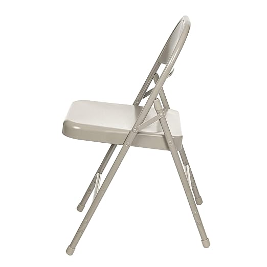 OEF Furnishings OEF50 Series All-Steel Heavy-Duty Folding Chairs with 500 lb Weight Capacity (4-Pack, Gray)