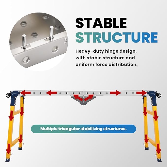 1000 LBS Portable Folding Welding Table | Adjustable Height Work Platform with Casters | Galvanized Steel Construction | Heavy Duty Load Capacity Carbon Steel Work Bench for for Indoor/Outdoor Use