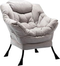 HollyHOME Lazy Chair with Armrest and Side Pocket, Comfy Accent Lounge Chair,Leisure Sofa Armchair for Living Room, Bedroom, Dorm, or Small Spaces, Oversized Reading Sofa Chair,Textured Grey