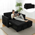 OjvZxqtbrnl Convertible Sofa Bed,3 in 1 Pull Out Couch Adjustable Backrest, Modern Velvet Upholstery Sleeper Sofa Bed, Loveseat Couch for Living Room, Bedroom & Apartments (Black)