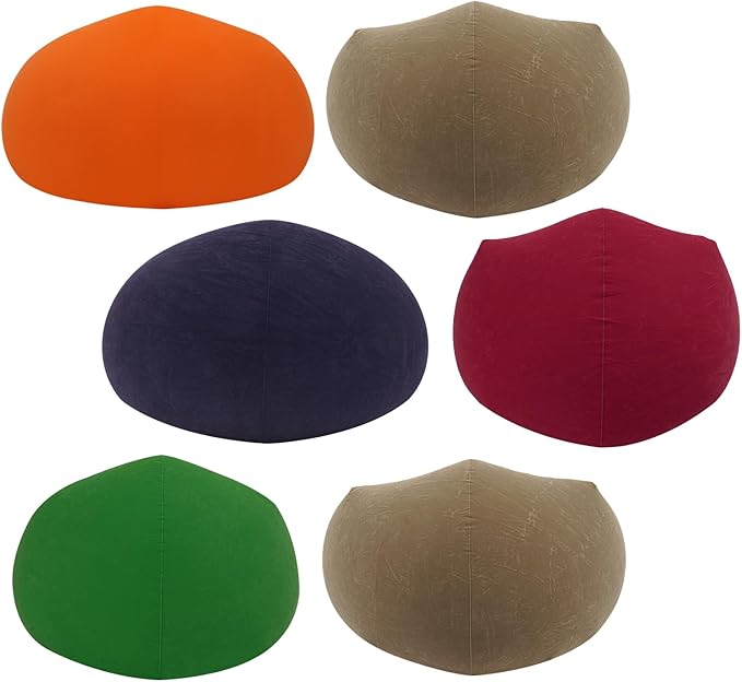 DYRABREST 6 Pcs Bean Bag Chairs for Adults, Inflatable Chairs with Air Pump, Folding Blow Up Couch, Flocking Portable Lazy Sofa for Movie Night, Living Room, Camping, 331 lbs Load-Bearing Capacity