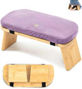 Estleys Meditation Bench, Bamboo Meditation Stool, Folding Kneeling Meditation Bench, Seiza Prayer Bench, Prayer Bench with Meditation Cushion, Kneeling Stool (Purple)