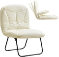 Furniliving 3 in 1 Folding Chair Foldable Floor Chair for Reading, Lounging & Gaming, Portable Camping Chair with Metal Frame Comfy Accent Chair Reading Chair for Indoor, Living Room, PU (Beige)