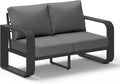 Aluminum Outdoor Patio Couch Loveseat, Oversized Patio Sofa with Widened Armrest & Ultra-Thick Cushions, Deep Seating Modern Patio Furniture for Backyard, Deck, Graphite