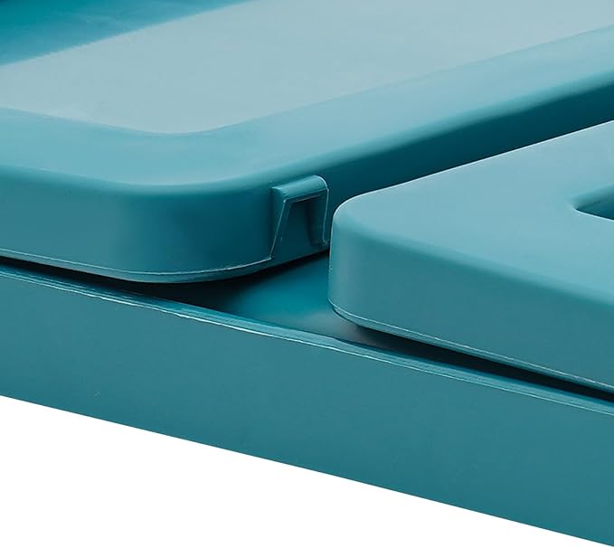 DUSNDULR 6 Pack Bed Tray Table, Foldable Laptop Desk Cute Serving Food Trays with Folding Legs & Charging Hole for Eating Reading Working (Blue)