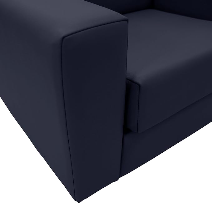 Factory Direct Partners SoftScape Inspired Playtime Classic Reading Sofa, Children's Commercial-Grade Upholstered Furniture for Home, Daycare, Preschool, Library; Comfy Modern Design - Navy, 14473-NV