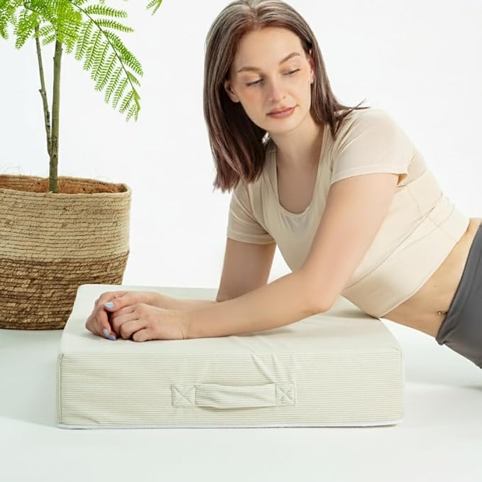 28 inches Meditation Floor Pillow Square Large Floor Cushions for Adults, Thick Memory Foam Seat Cushions for Yoga, Living Room, Sofa, Tatami, Bay Window Beige