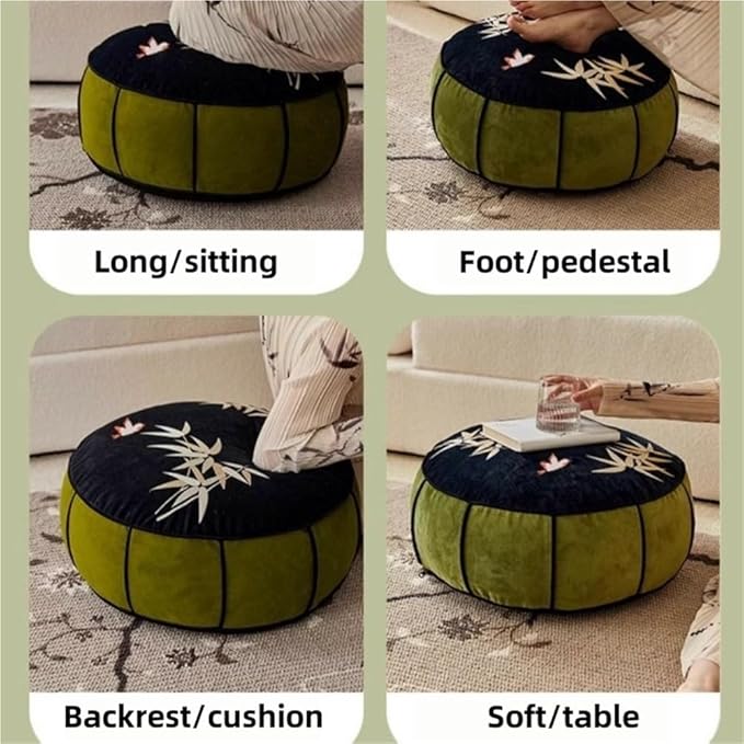 Tatami-Style Floor Cushion Pouf, Floor Cushions for Couch, Sofa Footrest for Bedroom, Shoe Bench Pouf, Small Sitting Stool for Living Room and Bedroom(50cm/19.7in)