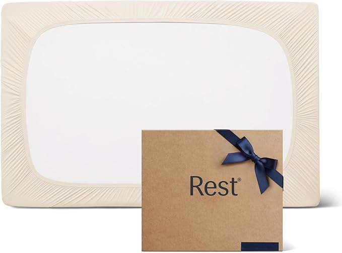 REST® Evercool®+ Fitted Sheet, Twin XL Size, Snow Ivory, 13" Deep (up to 15’’), Breathable Bedding for Hot Sleeper and Night Sweats, Bed Sheet with Ionic+ Self-Cleaning Silver Yarn for Sensitive Skin