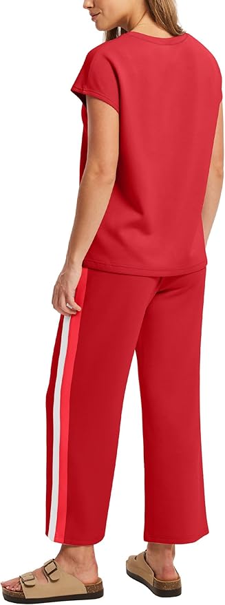 Sampeel Two Piece Sets for Women Summer Vacation Outfits Cap Sleeve Tops Lounge Matching Sets Clothing Beach Fashion Clothes