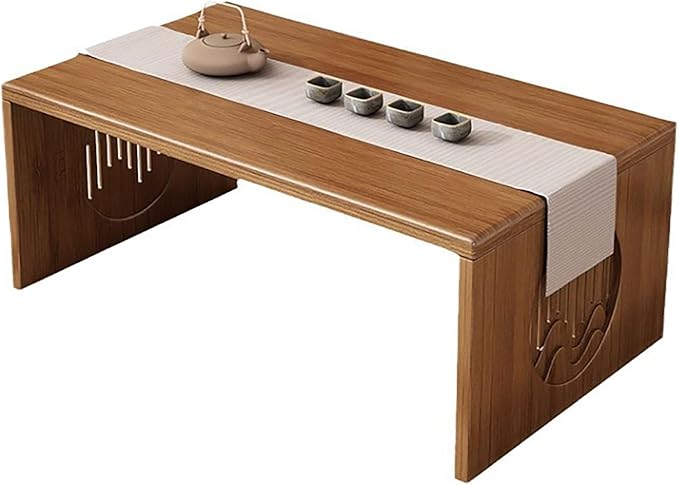Folding Coffee Table Japanese Floor Table Solid Wood 2026 Newly Upgraded, Portable No Assembly Japanese Meditation Table, Bamboo Japanese Small Coffee Table for Sitting on The Floor, Easy Storage