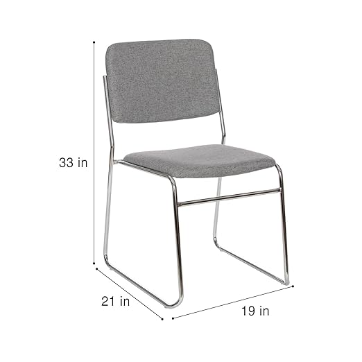 OEF Furnishings Padded Signature Stack Chair, Grey