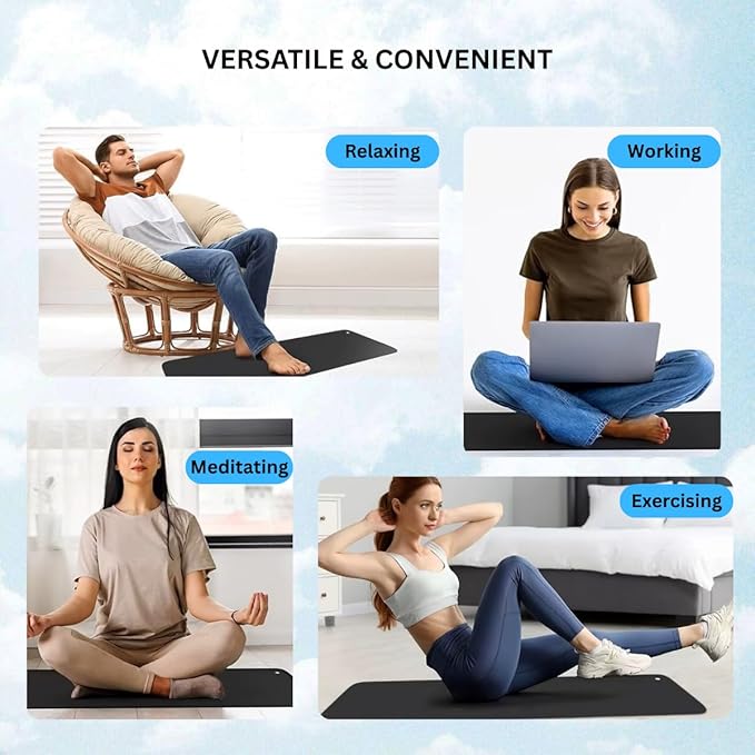 Grounding Mat for Feet with Travel Case, 16"x24" Earthing Pad for Pain Relief, Energy, Sleep, and Wellness. Indoor Grounding Pad for Home, Office, or Work
