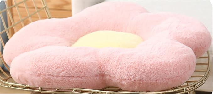 YILANLAN Cute Flower Cushion Plush Floor Pillow Casual Comfortable Pillow Office Living Room Bed Decoration Cushion Simple Room Decoration (40cm, Green)