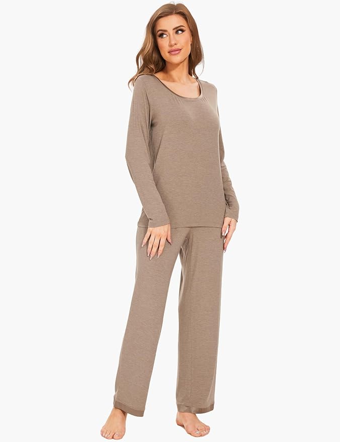 GYS Viscose from Bamboo Women's Pajama Sets Super Soft Long Sleeve Sleepwear Comfy Winter Pjs Sets S-4X