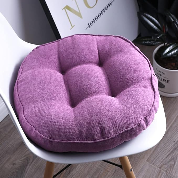 vctops Round Chair Pad Seat Cushion Solid Color Soft Chair Pads Comfy Velvet Cushion Pillow for Kitchen Dining Office Chair Kids Reading (Purple,Diameter 20")