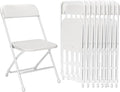 Folding Chairs10 Pack,Plastic Folding Chairs with Steel Frame,White Folding Chairs for Outdoor Heavy Duty 350lb Capacity Portable Event,Wedding Party Office Dining