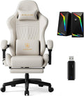 GTPLAYER Gaming Chair with Bluetooth 5.1 Speakers + RGB Gaming Speakers + USB Adapter – Ergonomic Music Gaming Chair Bundle for Surround Sound, Low-Latency Wireless, and Complete Entertainment Setup