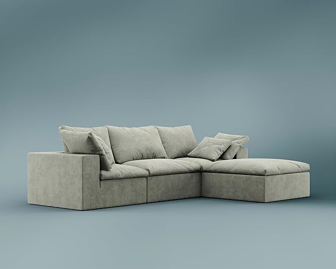 ROVE LAB R4 Sofa Sectional – Cloud-Soft SmartFoam® Comfort – Fully Modular, No-Tool Setup – 100% Foam Structure – Hypoallergenic, Spill-Resistant, Pet Friendly (Performance Weave, Krypton Green)