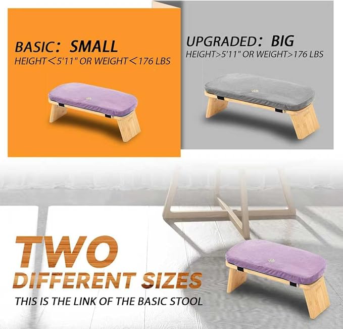 Estleys Meditation Bench, Bamboo Meditation Stool, Folding Kneeling Meditation Bench, Seiza Prayer Bench, Prayer Bench with Meditation Cushion, Kneeling Stool (Purple)