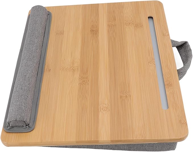 Laptop Table Lap Desk, Multifunction Bed Tray with Soft Cushion, Ergonomic Angle Design for Reading Writing Playing, Lightweight Portable Laptop Stand for Bed Sofa Office