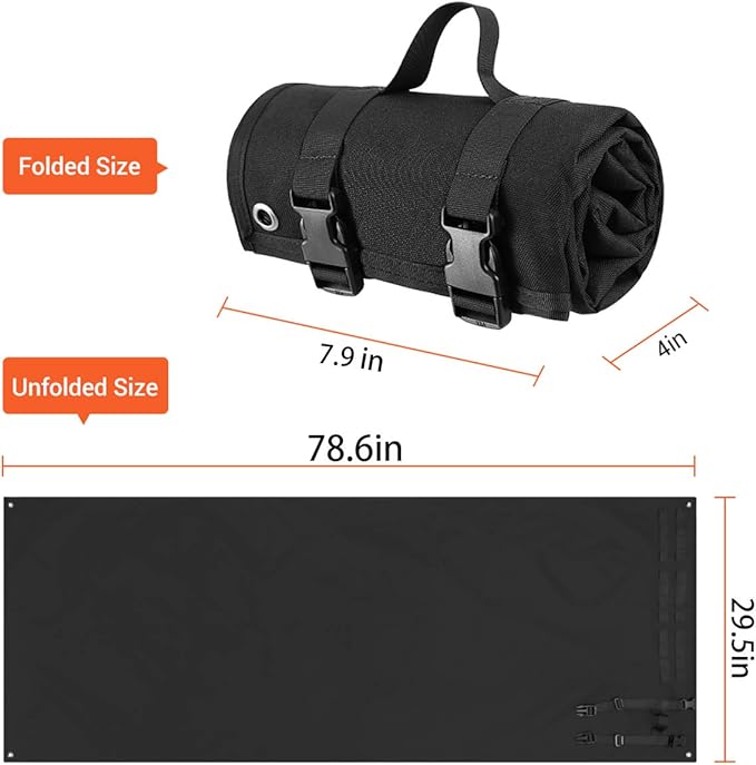 Tactical Shooting Gun Mat Outdoor Professional Waterproof Non-Slip Shooting Mat Firearm Shooting Bag Rifle Rest Bag Shooting with Front and Rear Support Sandbags