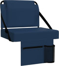 2pcs Stadium Seat for Bleachers with Back Support，Portable Bleacher Chairs with Back and Cushion，Includes Shoulder Strap and Cup Holder