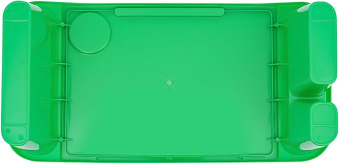 Mind Reader Kids Lap Desk, 6 PCS Kids Lap Desk Bulk Tray Lap, Portable Activity Tray with Side Storage, Stackable Plastic Desk Table for Students Drawing, Snacks, Study (Green, Small)