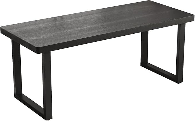 62.99in Solid Wood Computer Desk with Sturdy Metal Base - Stylish & Durable Black Office/Study Desk | Multiple Sizes for Home Office Workspace & Study Area