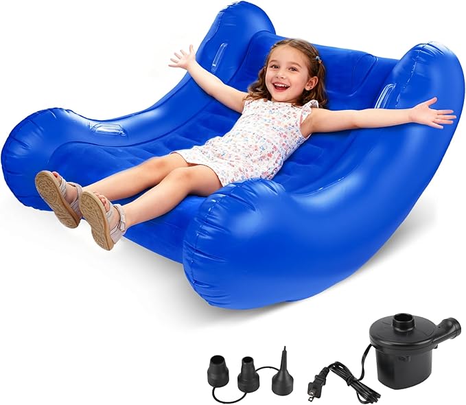 Sensory Rocker Chair for Kids, 42” x 42” x 38” Inflatable Pod Rocking Chair, Air Cloud Rocker, Autistic ADHD Sensory Chairs for Child, Indoor/Outdoor Toddler Rocking Chair – Includes Electric Air Pump