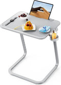 SAIJI TV Tray Table - Heavy Duty Extra Large TV Tray, Upgraded TV Dinner Trays for Eating Snack Food, Tilt & Height Adjustable TV Tray Laptop Desk for Sofa & Bedside Small Table