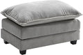 Ihanherry Ottoman for Modular Sectional Cloud Couch, Chenille Deep Seat Sofa for Living Room, Bedroom and Apartment, Grey