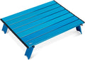 iClimb Ultralight Compact Mini Beach Picnic Folding Alu. Table with Carry Bag, Two Size (Blue - L)