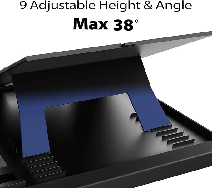Laptop Lap Desk with Cushion - 9 Adjustable Angles, Fits Up to 15.6 inch Laptops, Built-in Mouse Pad, Phone and Pen Slots. Portable Writing Board for Bed, Sofa, and Work Table