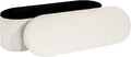Storage Ottoman Bench, 43.3 Inches Oval Ottoman with Storage, Teddy Boucle Foot Rest, Large Folding Ottoman Bench for Living Room, Entryway, Bedroom, White