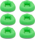 DYRABREST 6 Pcs Bean Bag Chairs for Adults, Inflatable Chairs with Foot Pump, Folding Blow Up Couch, Flocking Portable Lazy Sofa for Movie Night, Living Room, Camping, 220 lbs Load Capacity (Green)