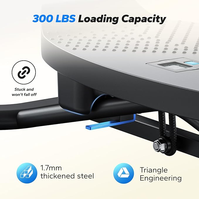 MERACH Balance Board for Adults, Rocking Stepper with Resistance Bands, Portable Wobble Board Featuring LCD Monitor, 300 lbs Capacity Ski Balance Trainer for Full Body Workout at Home Gym