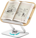 Viozon Book Stand for Reading,Book Holder, Height&Angle Adjustable, 360° Rotating Base, Foldable and Portable, Lightweight for Office, Kitchen, School Textbook, Recipe, Magazine,Kindle,Tablet LW