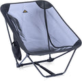 iClimb Low Ultralight Compact Camping Folding Chair with Side Pocket and Carry Bag (Black Mesh)