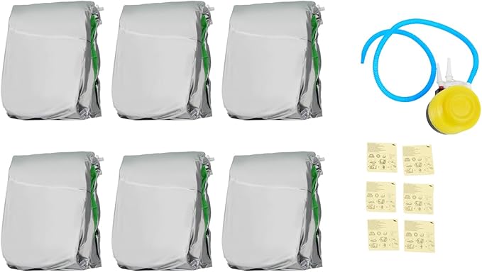 DYRABREST 6 Pcs Bean Bag Chairs for Adults, Inflatable Chairs with Foot Pump, Folding Blow Up Couch, Flocking Portable Lazy Sofa for Movie Night, Living Room, Camping, 220 lbs Load Capacity (Green)