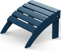 GREENVINES Adirondack-Ottoman | HDPE Plastic | Outdoor Footrest | All Weather | Foot Stool | Foot Rest | Blue | for Adirondack Chair | for Patio Backyard Pool