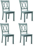 Giantex Set of 4 Dining Chairs, Rubber Wood Dining Room Chair, Farmhouse Dining Side Chairs, Max Load 400 Lbs, Wooden Kitchen Chairs for Home Kitchen, Dining Room