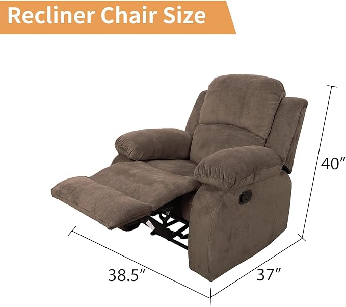 AYCP Corduroy Living Room Furniture Set Reclining Sofa Set Loveseat Furniture Sets in Living Room Sofa Recliners (Chair, Taupe Corduroy)